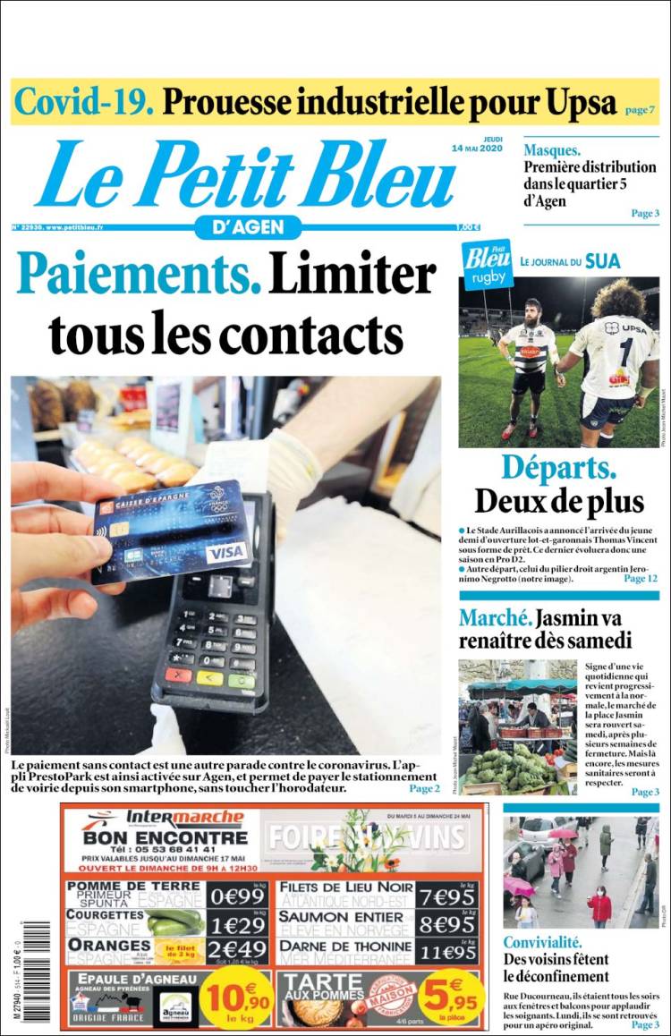 Portada de Le Petit Bleu (Francia)