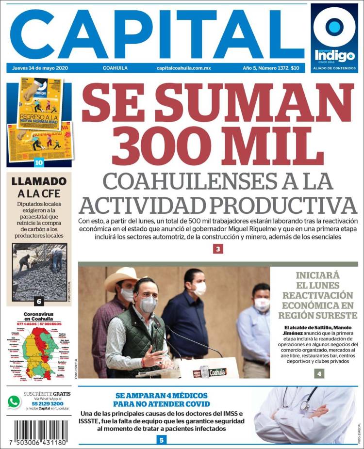 Portada de Capital Coahuila (México)