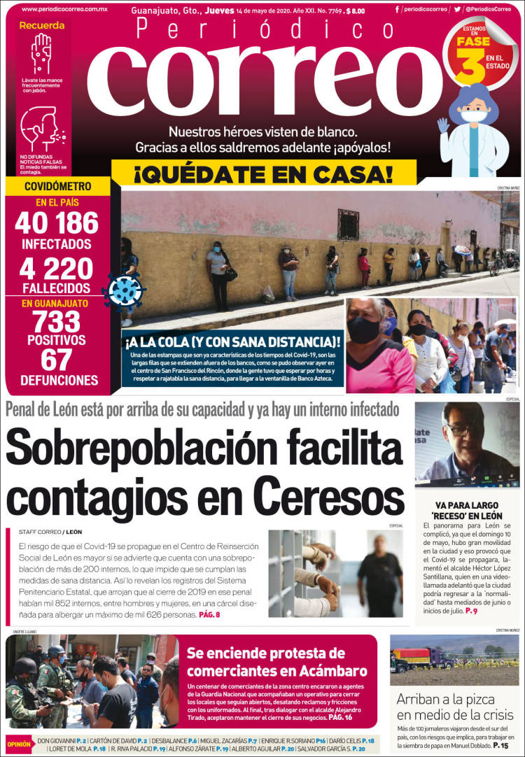 Portada de Correo - El diario del Estado de Guanajuato (Mexico)