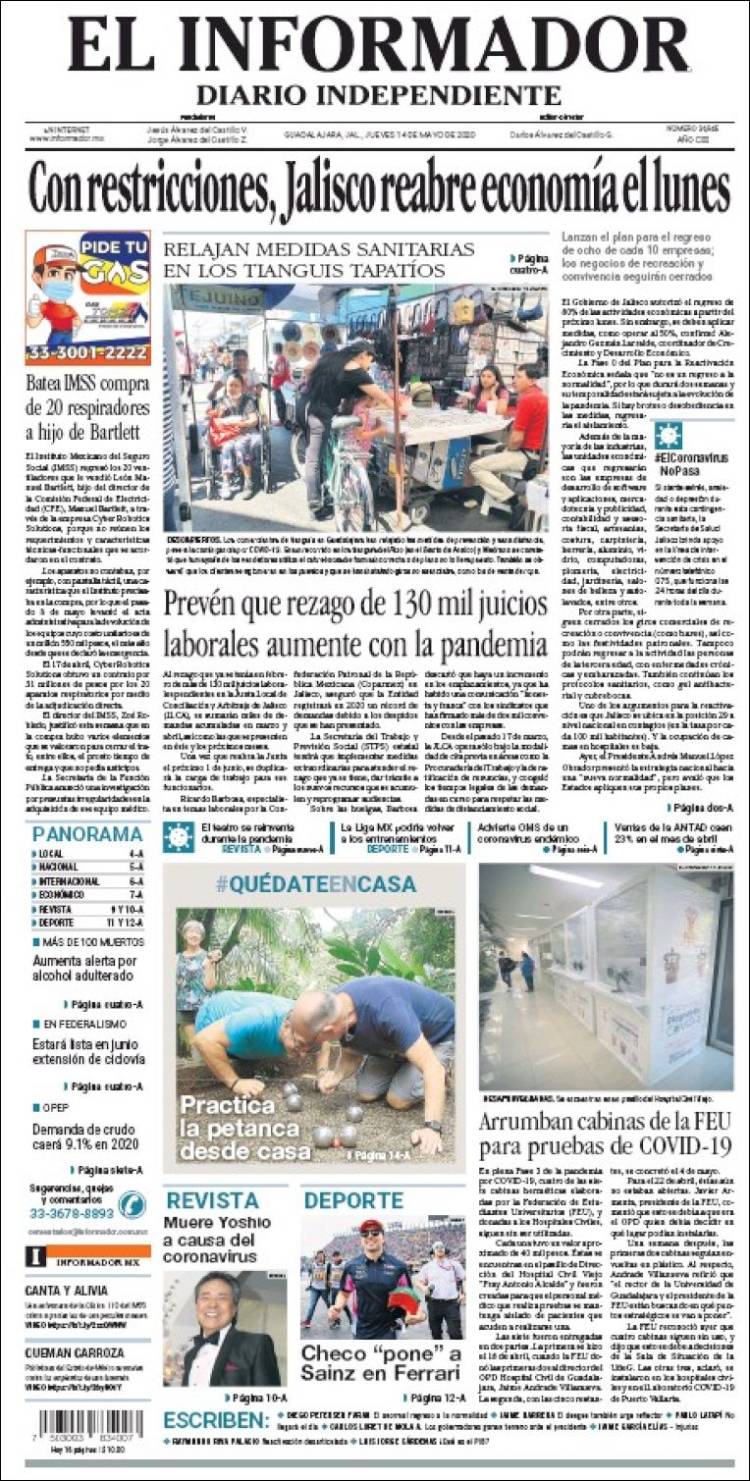 Portada de El Informador (Mexico)