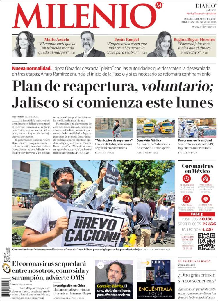 Portada de Milenio - Jalisco (Mexico)