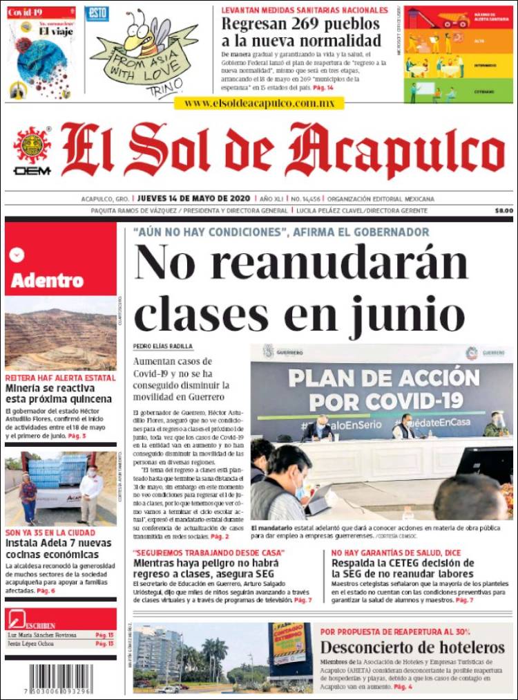 Portada de El Sol de Acapulco (Mexico)