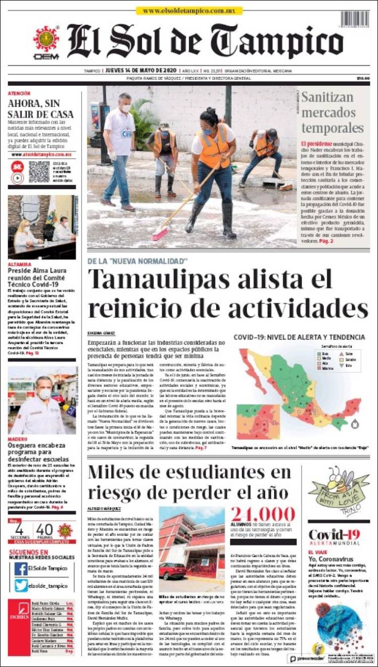 Portada de El Sol de Tampico (Mexico)