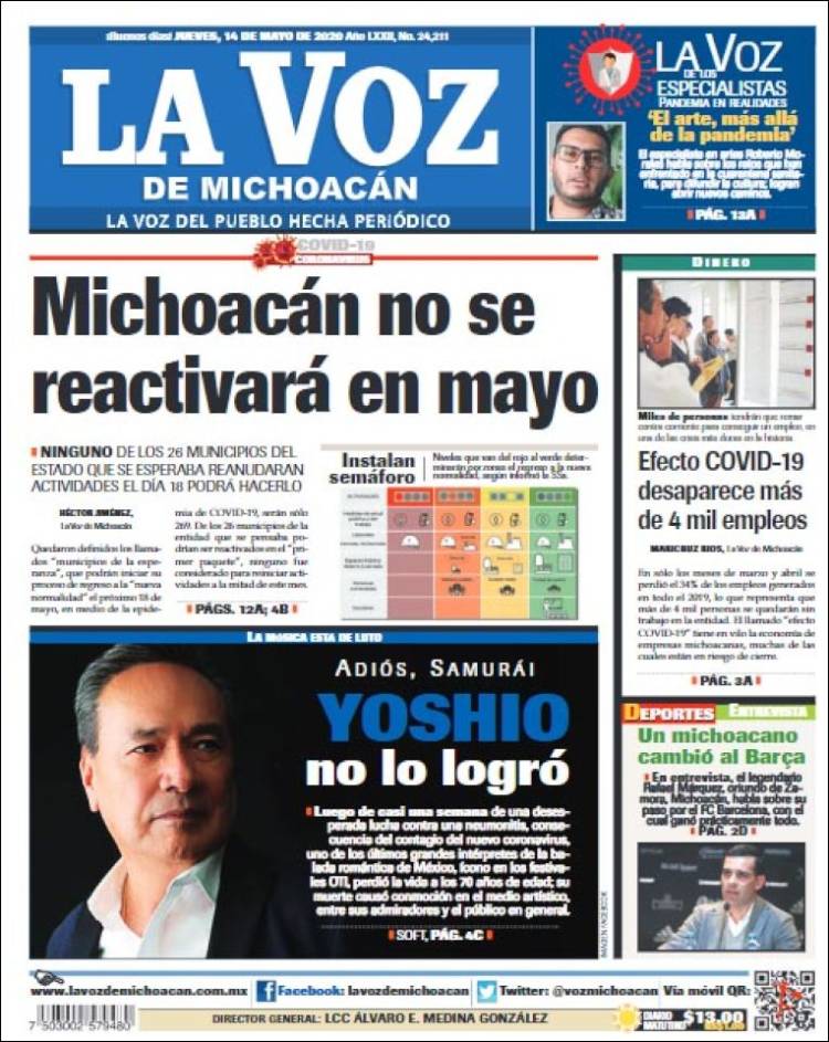 Portada de La Voz de Michoacán (Mexico)