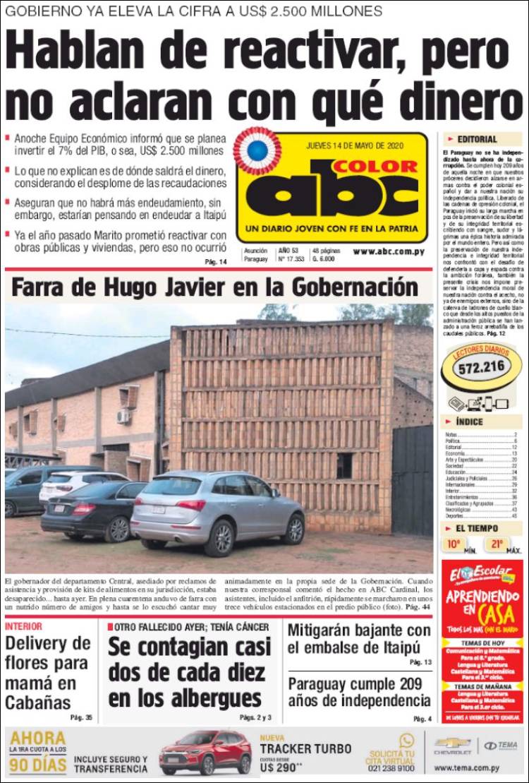 Portada de ABC Color (Paraguay)
