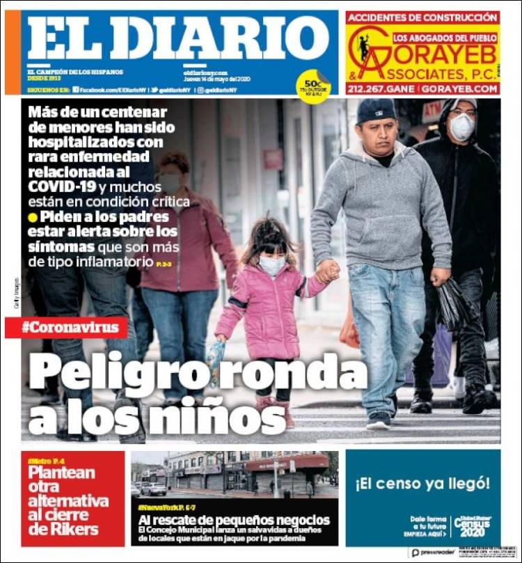 Portada de El Diario NY (USA)