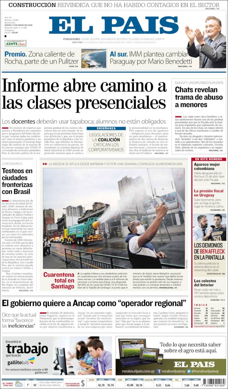 Portada de El País (Uruguay)
