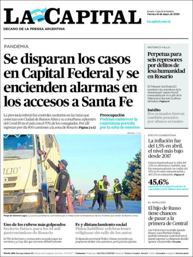 Portada de La Capital - Rosario (Argentina)