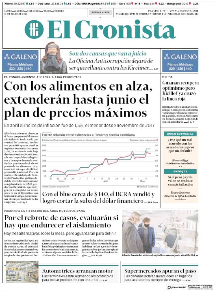 Portada de El Cronista Comercial (Argentina)