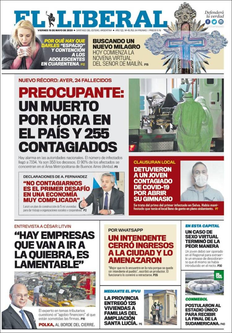 Portada de Diario El Liberal (Argentina)