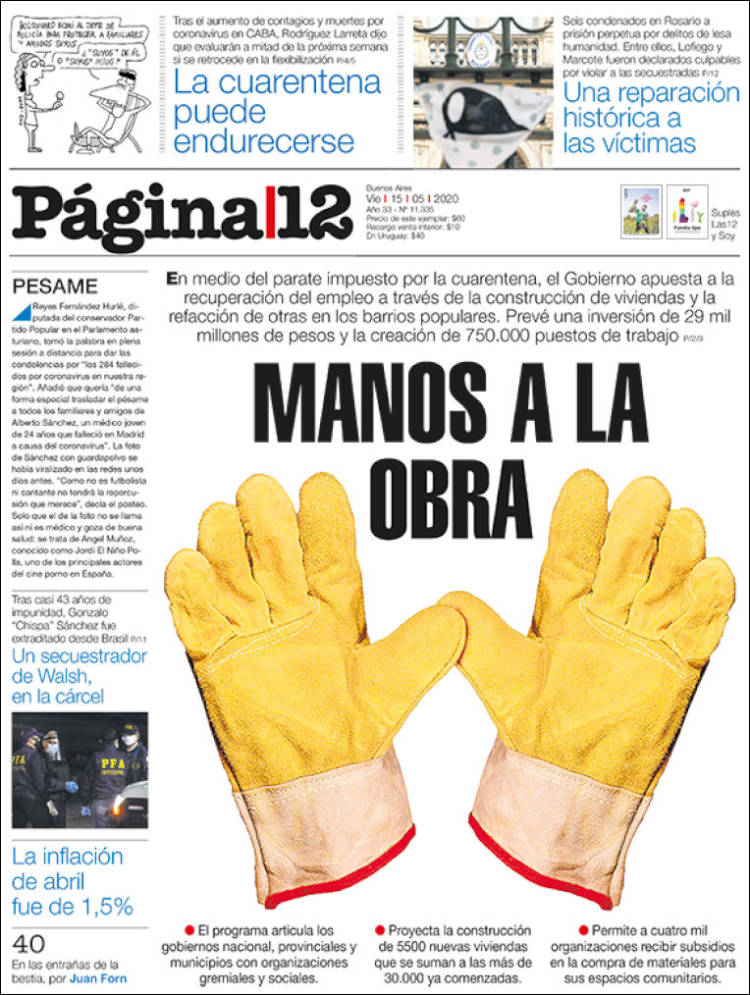 Portada de Página/12 (Argentina)