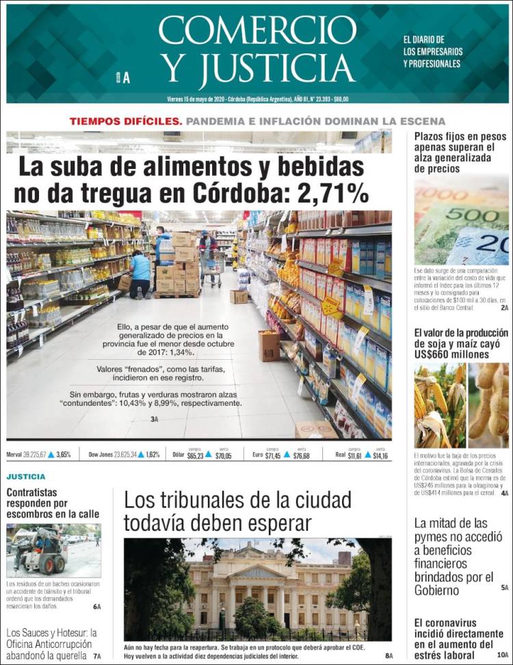 Portada de Comercio y Justicia (Argentina)