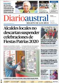 Portada de El Diario Austral de Valdivia (Chile)