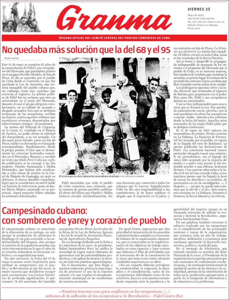 Portada de Granma (Cuba)