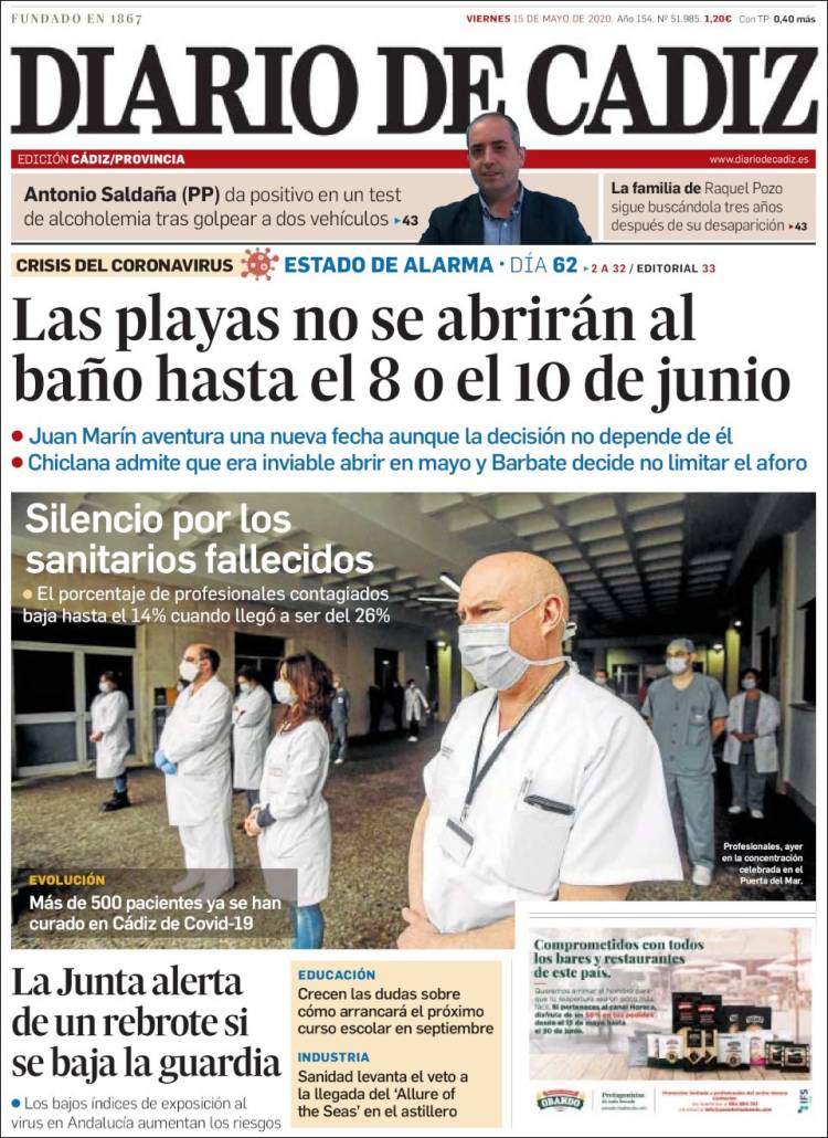 Portada de Diario de Cádiz (Espa&ntilde;a)