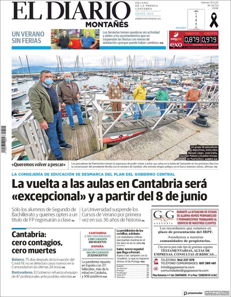 Portada de El Diario Montañés (Espa&ntilde;a)