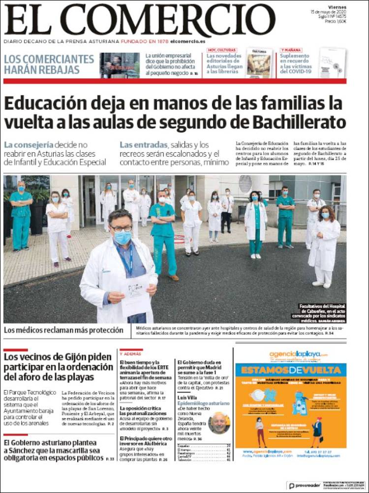 Portada de El Comercio - Gijón (Espa&ntilde;a)