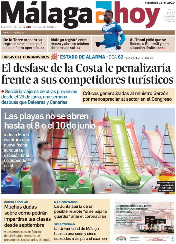 Portada de Málaga Hoy (Espa&ntilde;a)