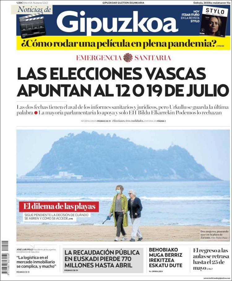 Portada de Noticias de Gipuzkoa (Espa&ntilde;a)