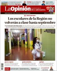 Portada de La Opinión de Murcia (España)