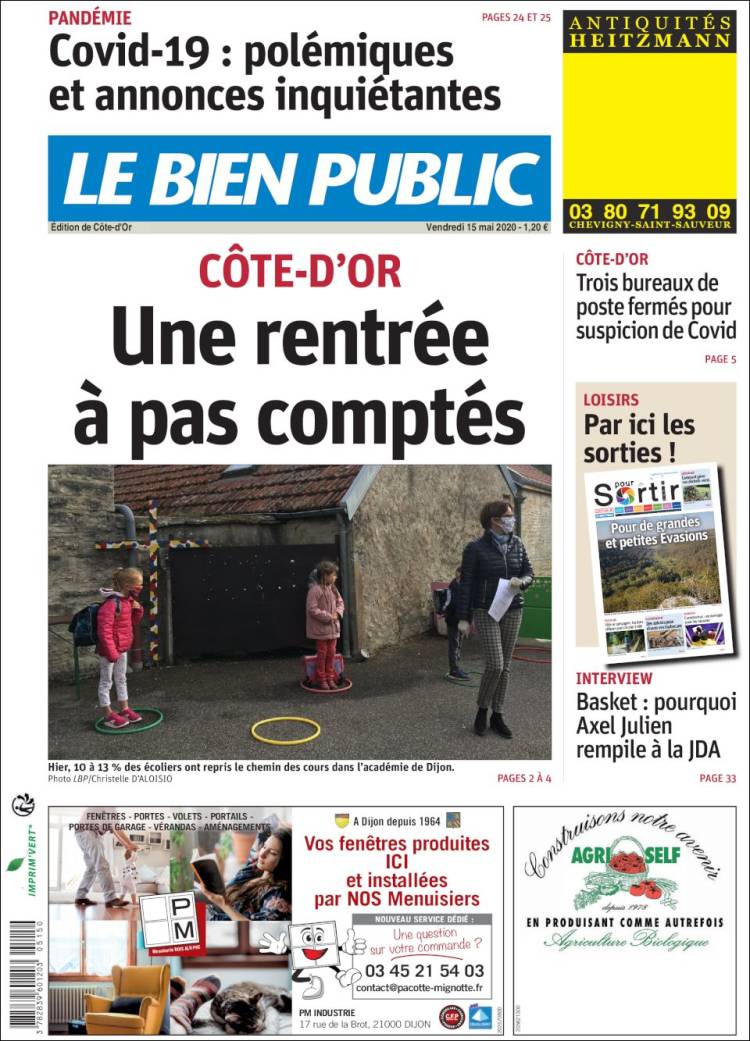 Portada de Le Bien Public (Francia)