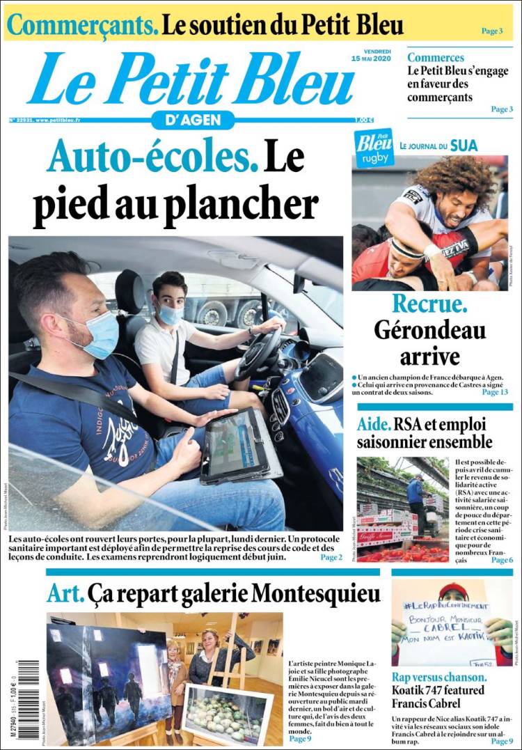 Portada de Le Petit Bleu (Francia)