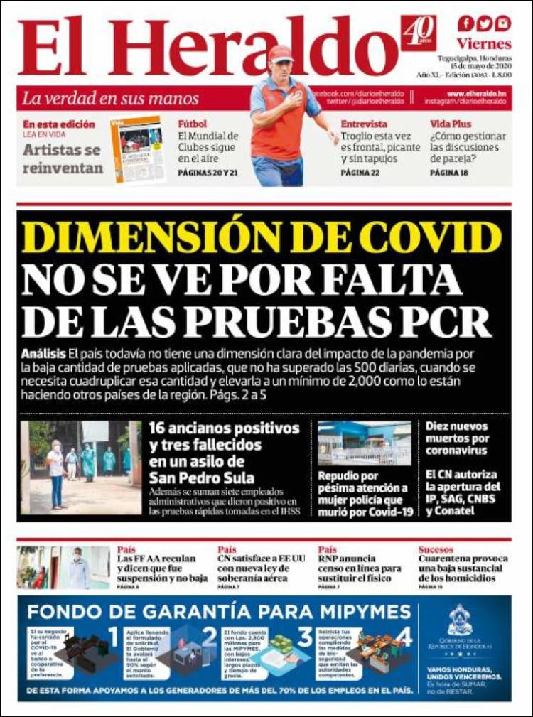 Portada de El Heraldo (Honduras)
