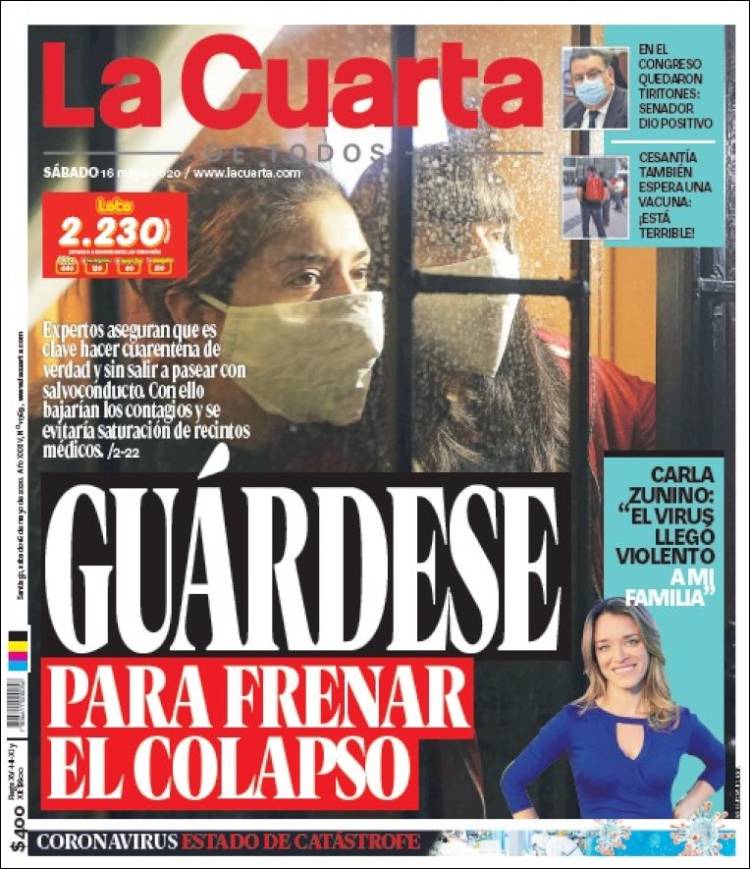 Portada de La Cuarta (Chile)