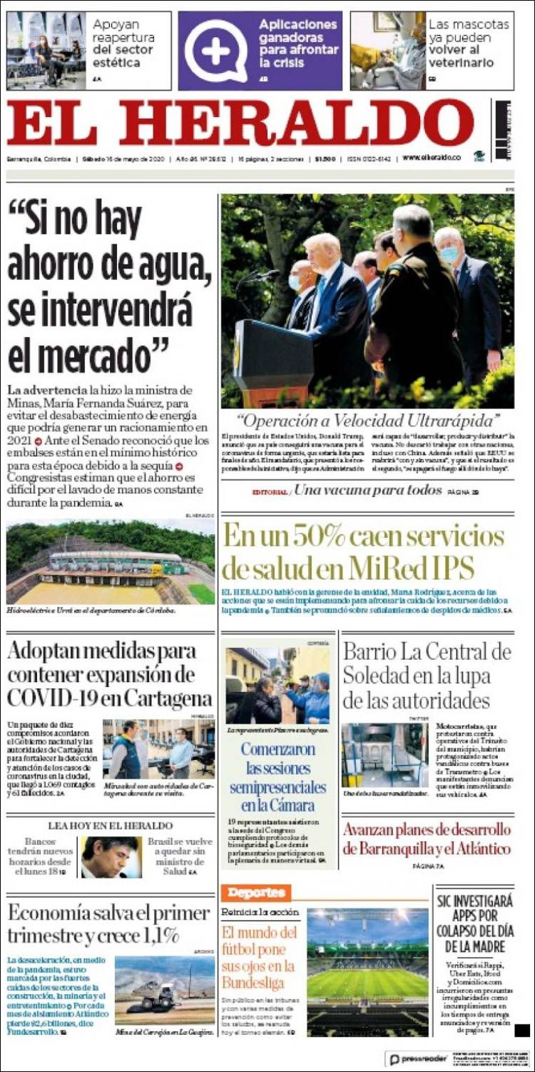 Portada de El Heraldo (Colombia)