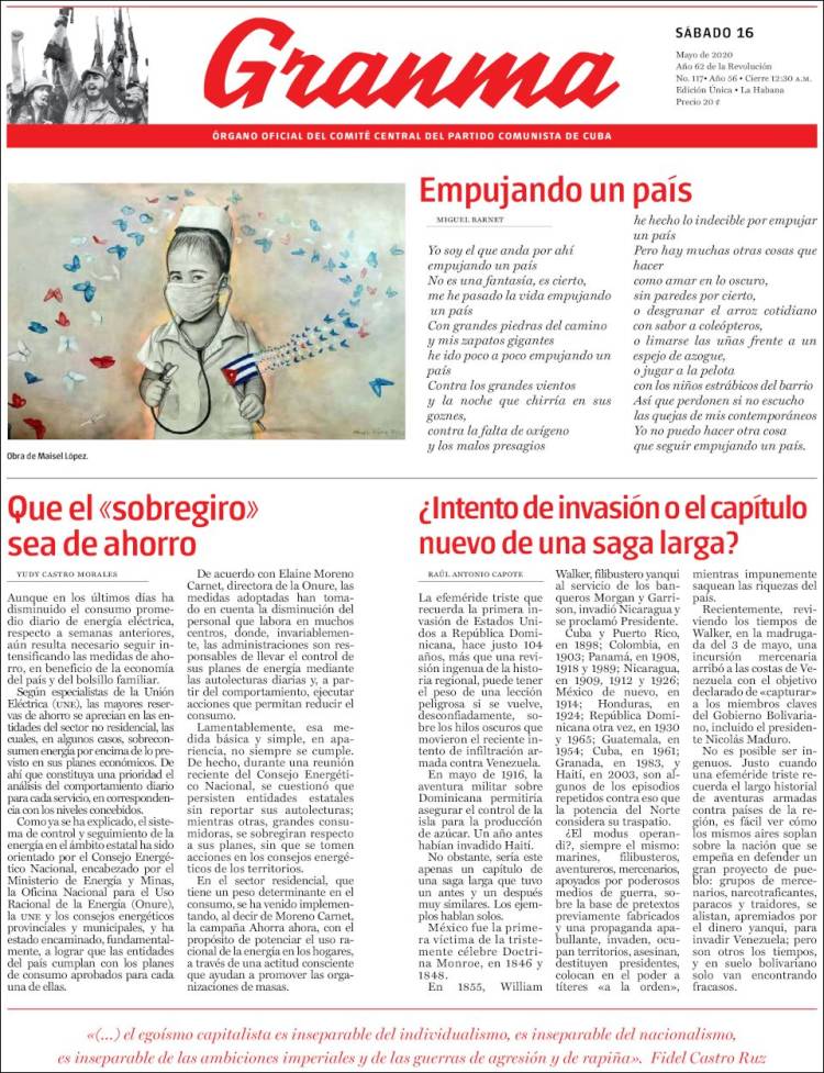 Portada de Granma (Cuba)