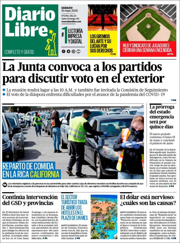 Portada de Diario Libre (R. Dominicana)