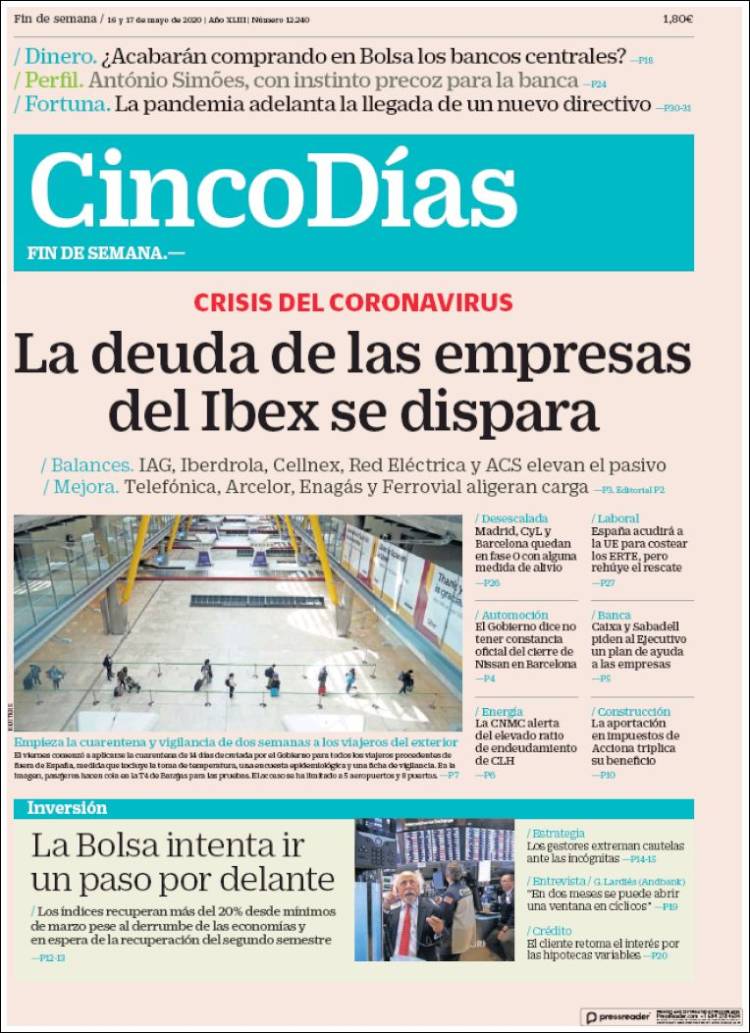 Portada de Cinco Días (Espa&ntilde;a)