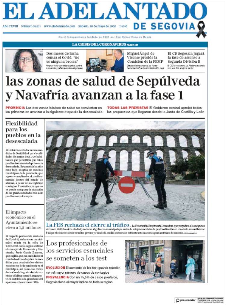 Portada de El Adelantado de Segovia (Espa&ntilde;a)