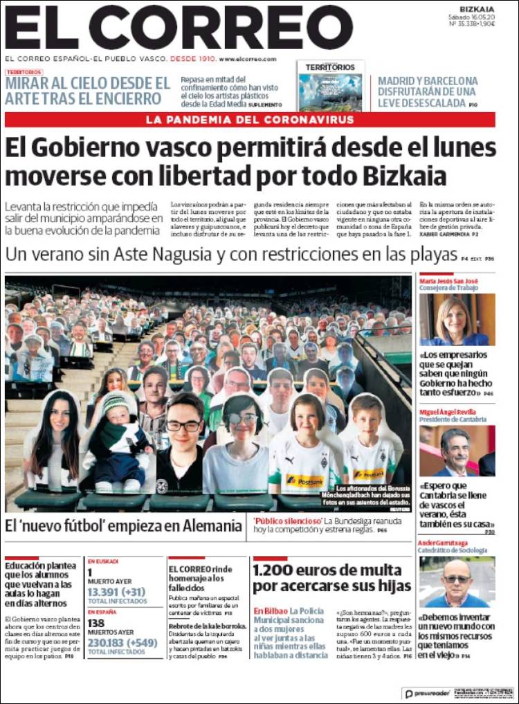 Portada de El Correo (Espa&ntilde;a)