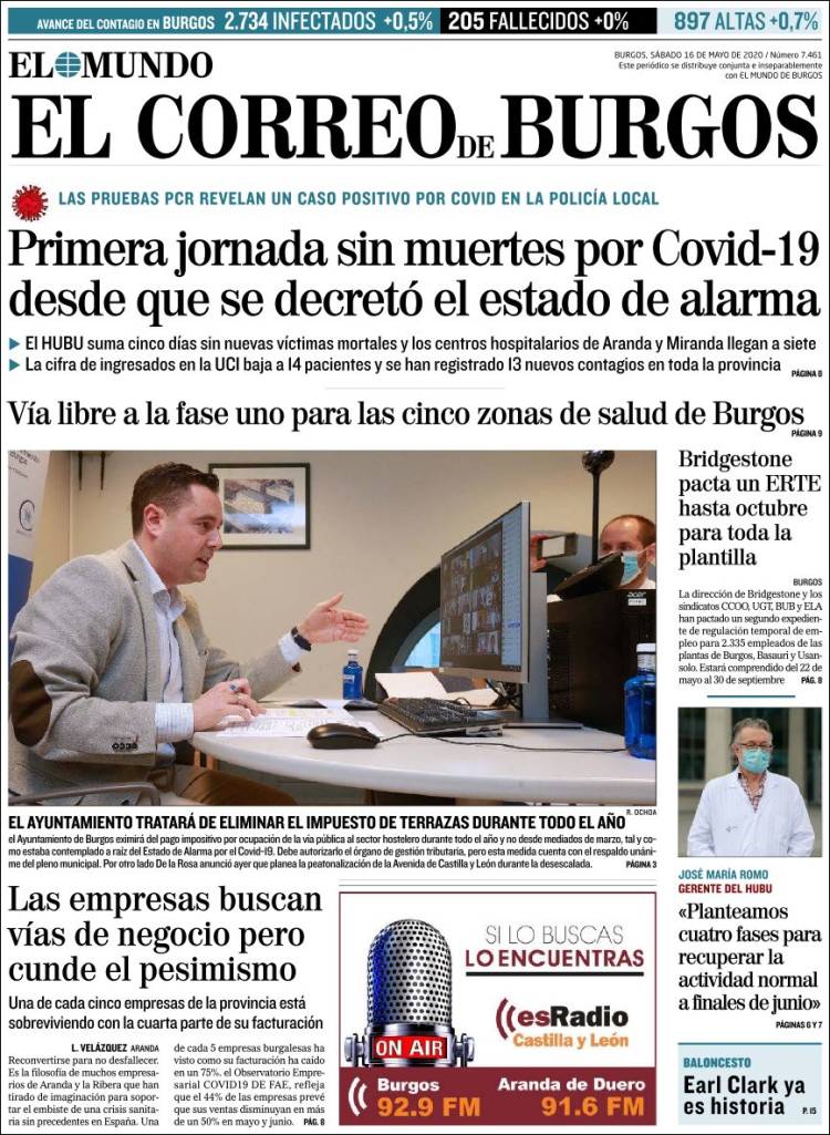 Portada de El Correo de Burgos (Espa&ntilde;a)