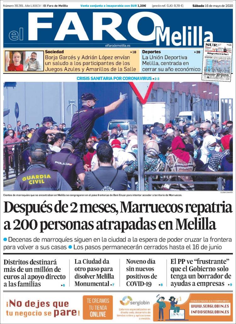 Portada de El Faro de Melilla (Espa&ntilde;a)