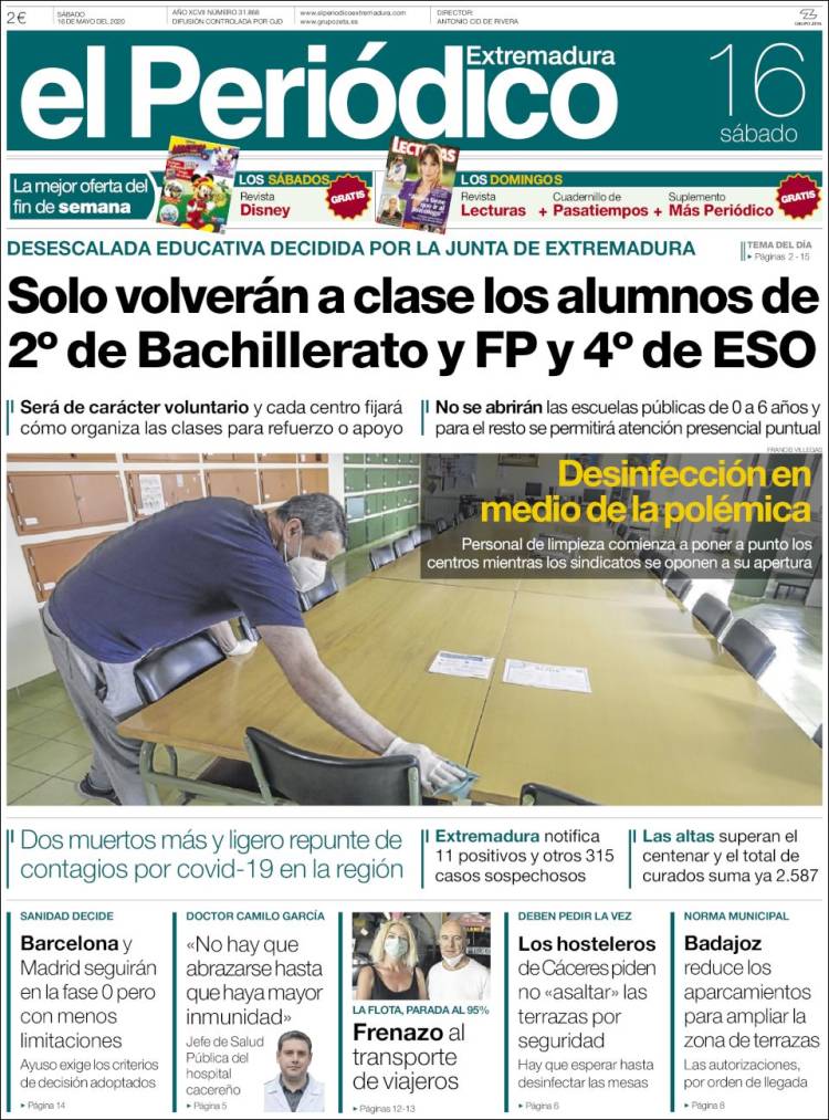 Portada de El Periódico de Extremadura (Espa&ntilde;a)