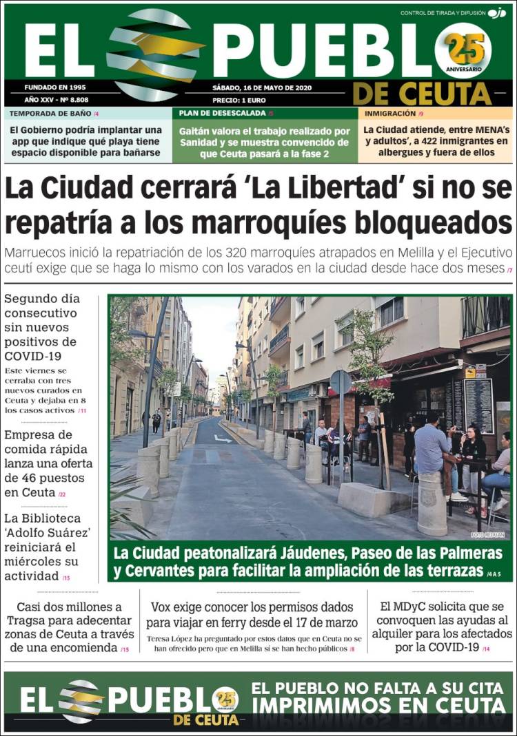 Portada de El Pueblo de Ceuta (Espa&ntilde;a)