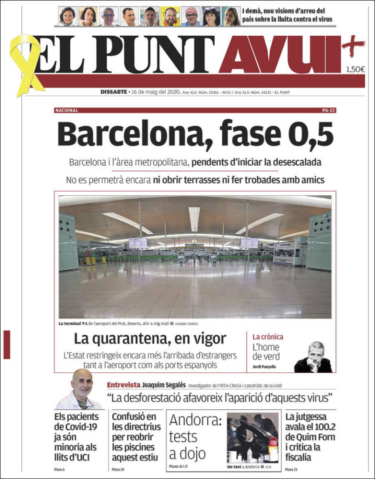 Portada de El Punt Avui (Espa&ntilde;a)