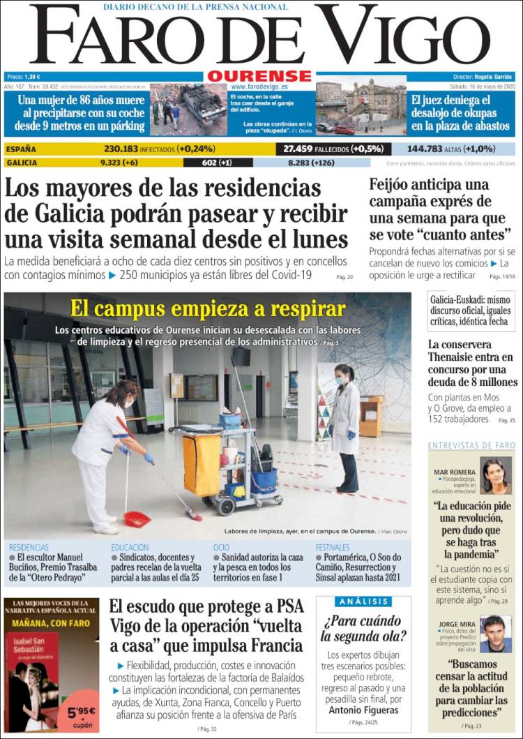 Portada de El Faro de Vigo - Ourense (Espa&ntilde;a)