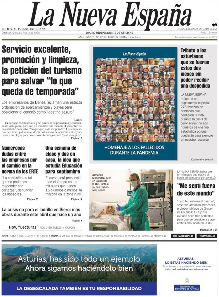 Portada de La Nueva España (Espa&ntilde;a)