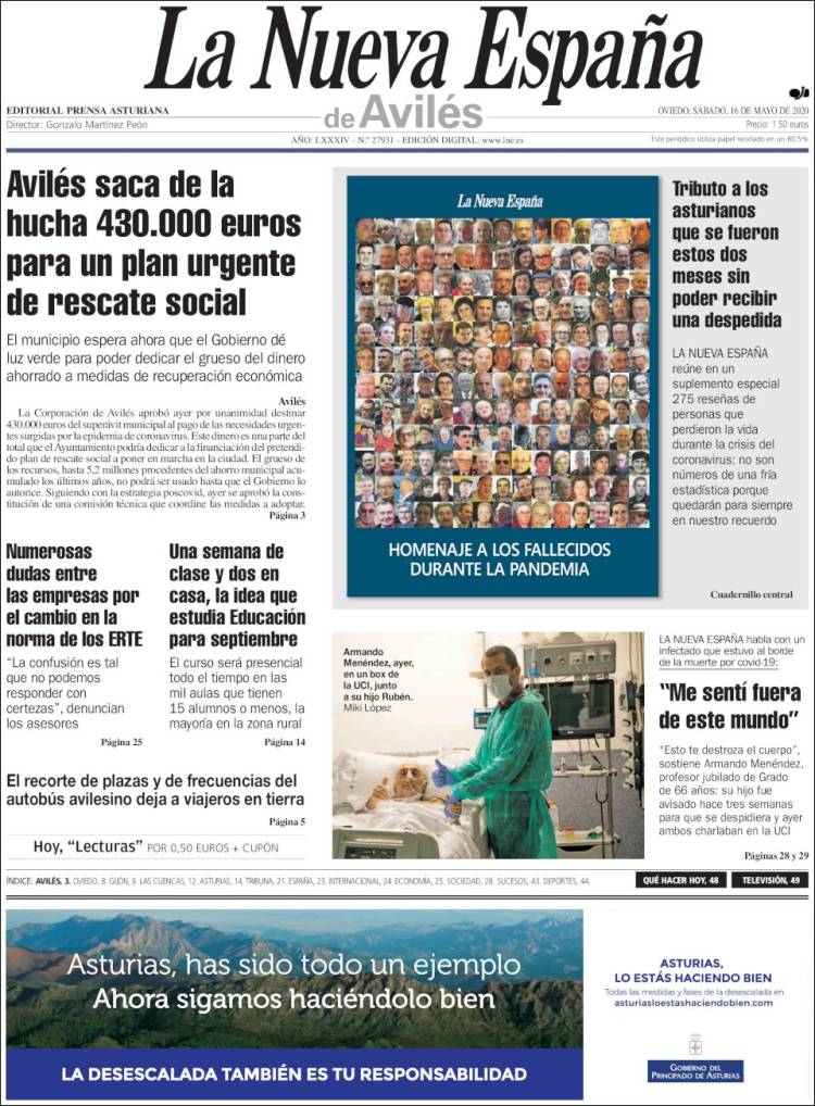 Portada de La Nueva España - Avilés (Espa&ntilde;a)