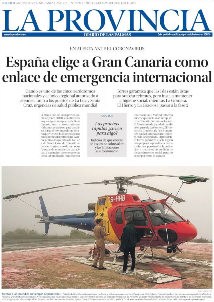 Portada de La Provincia (Espa&ntilde;a)