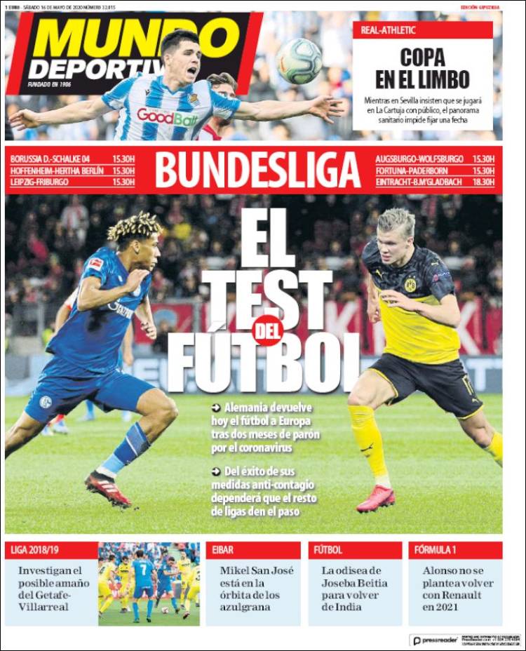Portada de Mundo Deportivo Gipuzkoa (Espa&ntilde;a)