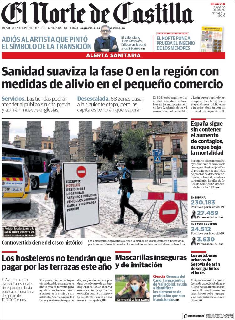 Portada de Norte de Castilla - Segovia (Espa&ntilde;a)