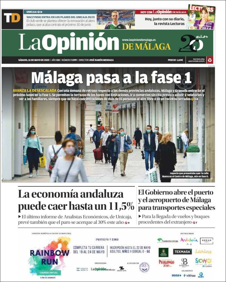Portada de La Opinión de Málaga (Espa&ntilde;a)