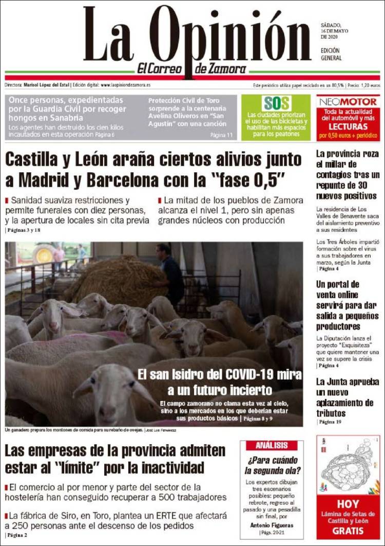 Portada de La Opinión - El Correo de Zamora (Espa&ntilde;a)