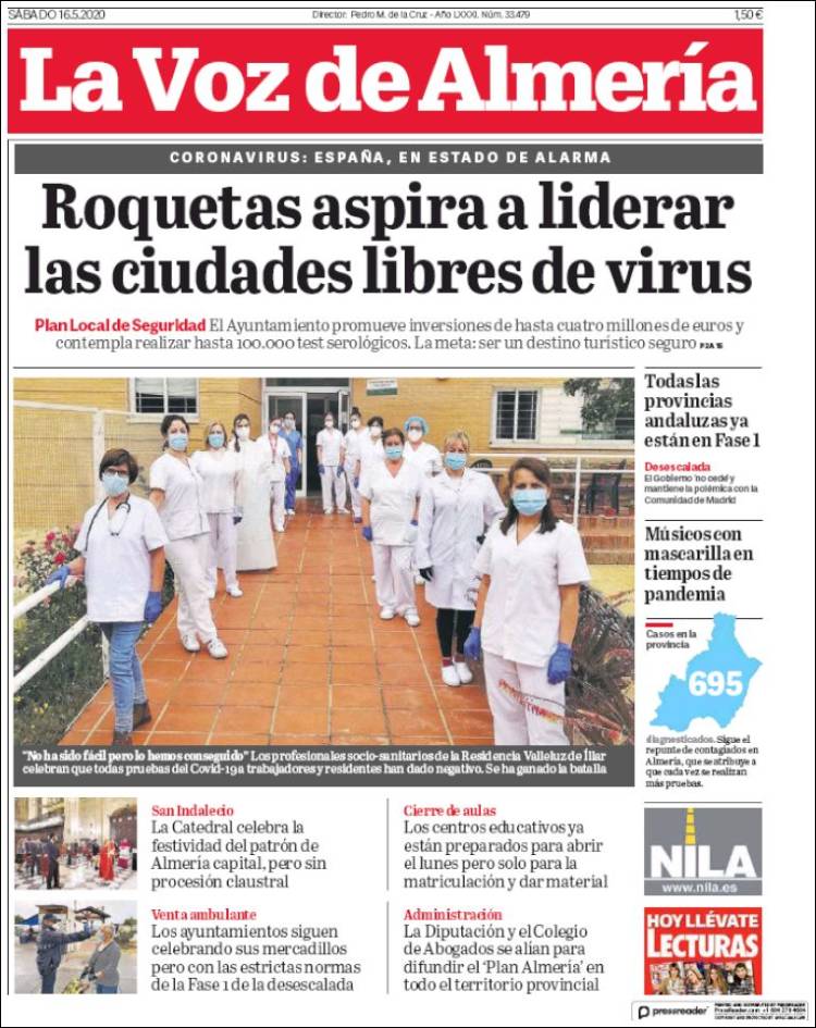 Portada de La Voz de Almería (Espa&ntilde;a)