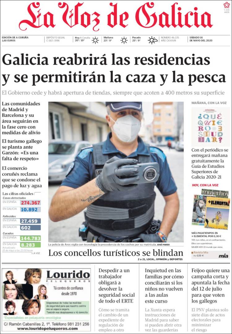 Portada de La Voz de Galicia (Espa&ntilde;a)