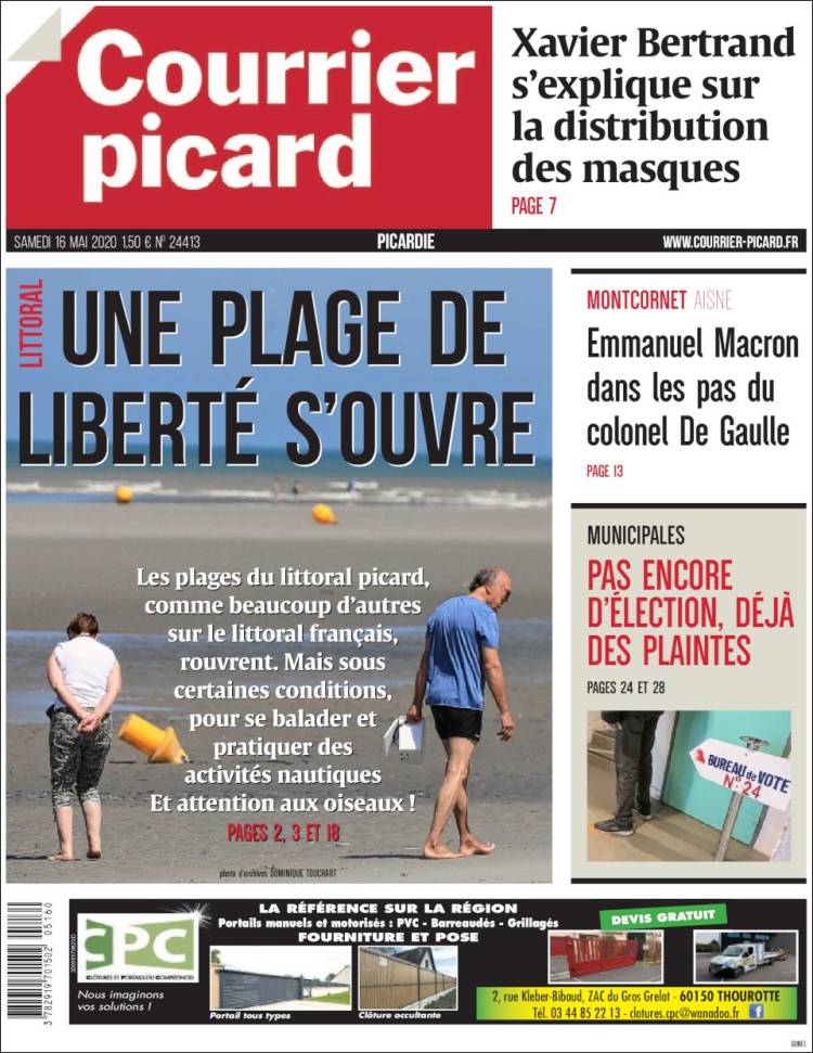 Portada de Courrier Picard (Francia)